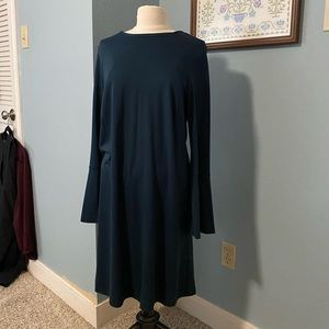 Ann taylor loft outlet dark teal a-line dress
